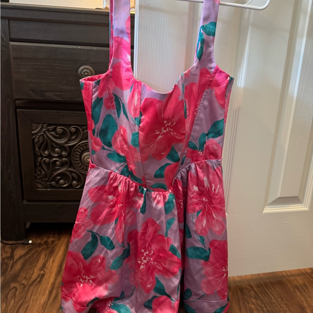 Show Me Your MuMu Pink and Purple Floral Dress